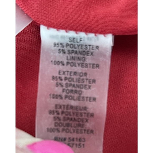 Guess Womens Red Matte Jersey V-Neck Cocktail and Party Dress Size 8 NWT $108 - Picture 4 of 4